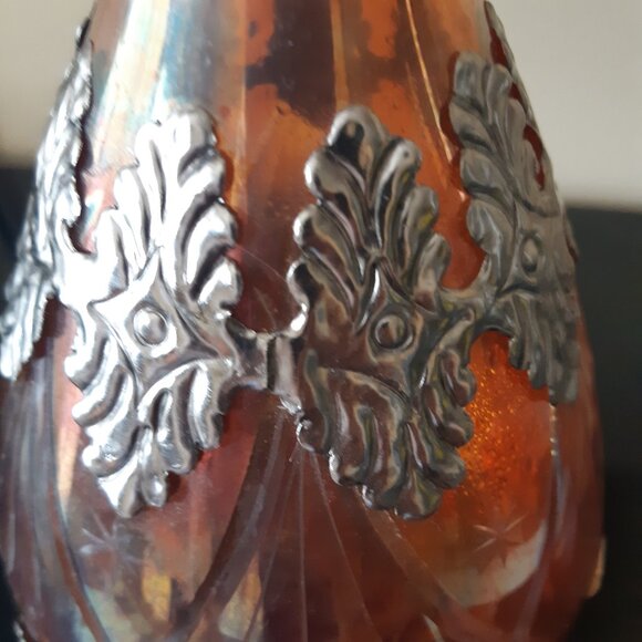 Art Nouveau Ornate Cut Glass Decanter with Silver, Circa 1900s, Made in Germany - Picture 9 of 16